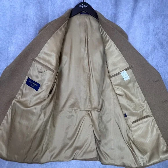 Polo Ralph Lauren Mens Camel Hair Wool Blazer Sport Coat Tan Brown 2-Button - Picture 12 of 16